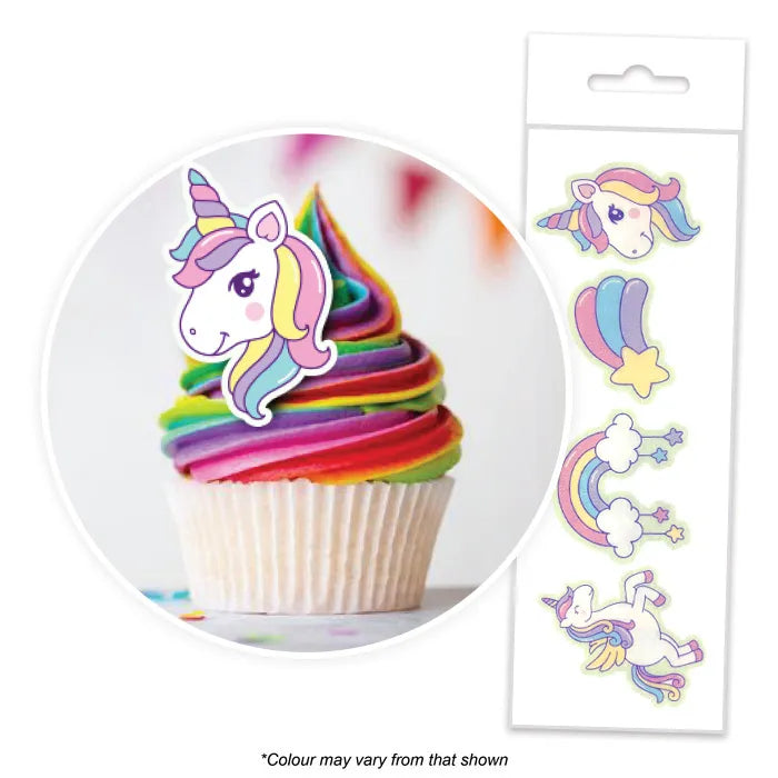 Edible Wafer Cupcake Toppers Unicorn 16 piece pack