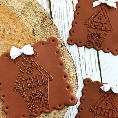 Cookie Stamp Gingerbread House Debosser