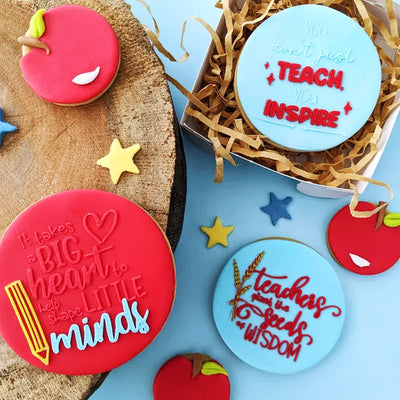 Cookie Stamp IT TAKES A BIG HEART TO HELP SHAPE LITTLE MINDS DEBOSSER