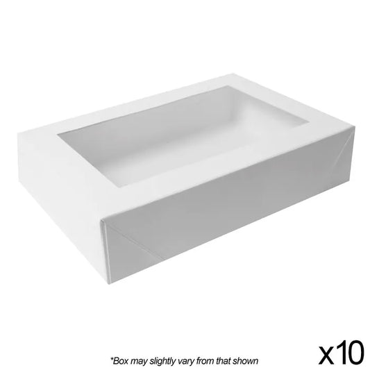 Cookie Box with window - Approx. Size: 255mm x 175mm x 50mm (10 Pack)