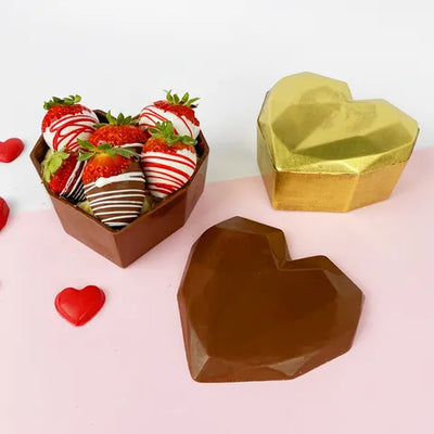 GEODE HEART BOX MOULD | 3 PIECE (Cake Craft)