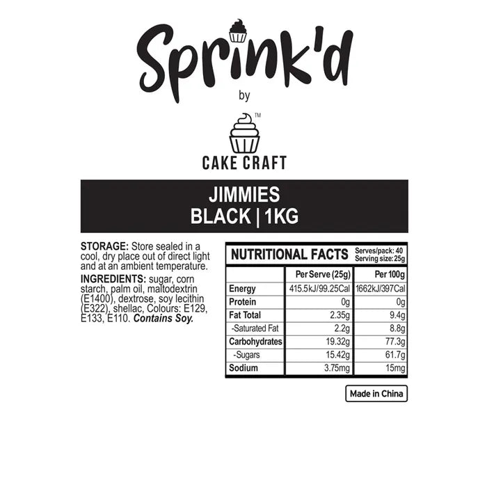 JIMMIES | BLACK | 1KG (SPRINK'D)
