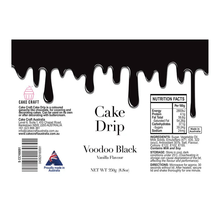 CAKE DRIP | VOODOO BLACK | 250G CAKE CRAFT