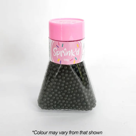 Sprinkles Sprink'd Black Polished 4mm Sugar Balls 100g