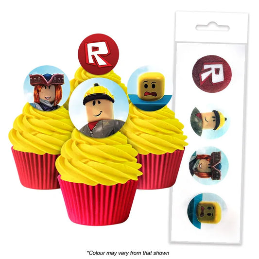 Edible Wafer Cupcake Toppers Roblox 16 piece pack