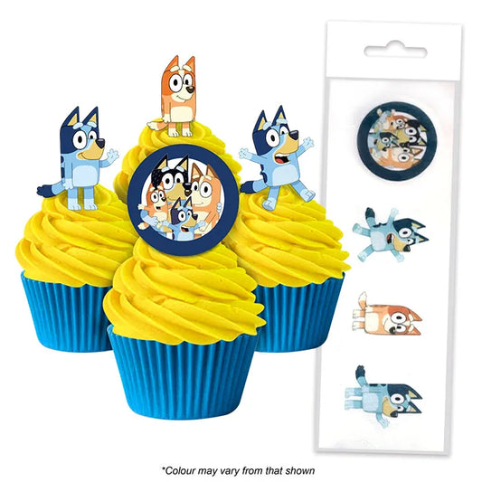 Edible Wafer Cupcake Toppers Bluey 16 piece pack