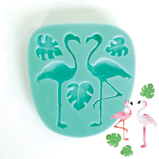 Mould Flamingo & Banana Leaf Silicone Mould