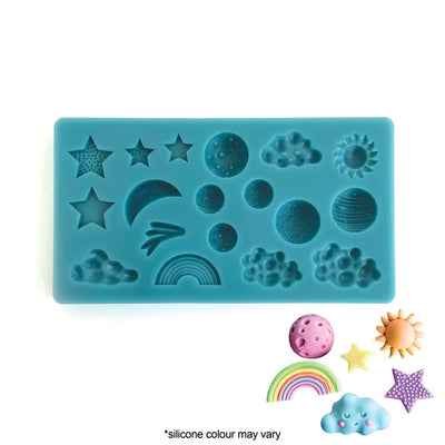 Mould Clouds, Moon, Mars Rainbow & Stars Silicone Mould