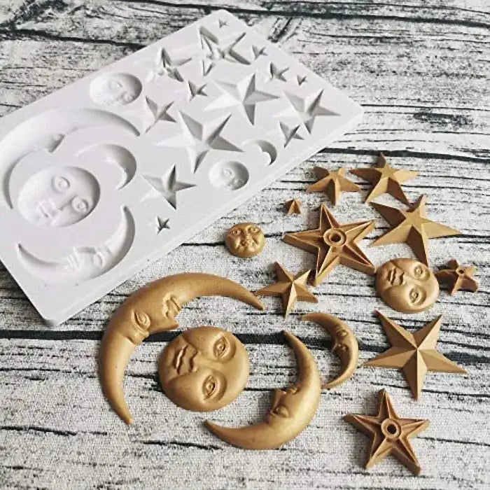 Mould Assorted Moon & Star Silicone Mould – view 2