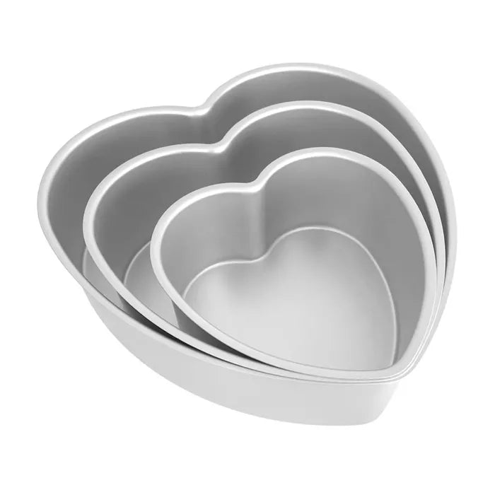 Cake Pan/Tin Heart 6, 8, 10" Set 3” Deep