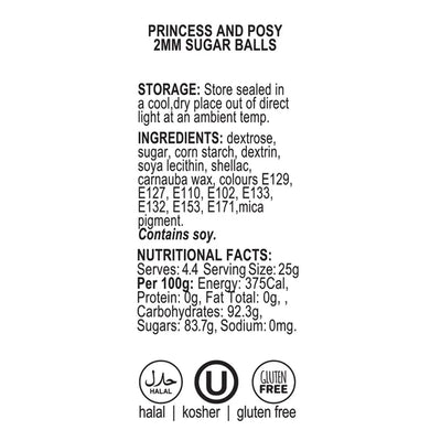 SPRINK'D | PRINCESS & POSY | SUGAR BALLS 2MM | 60G