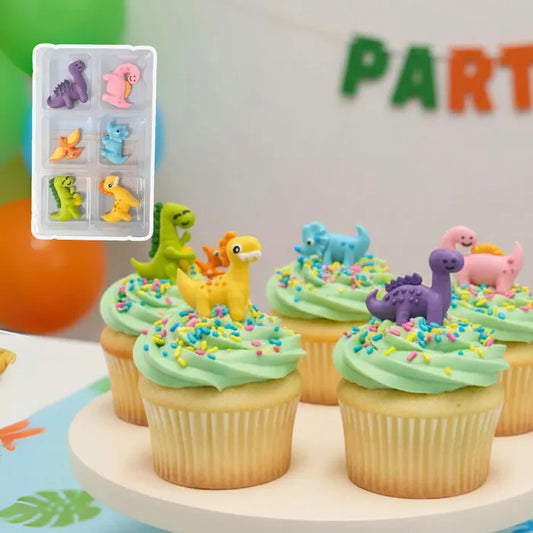 DINOSAURS | SUGAR DECORATIONS | 6 PIECE PACK