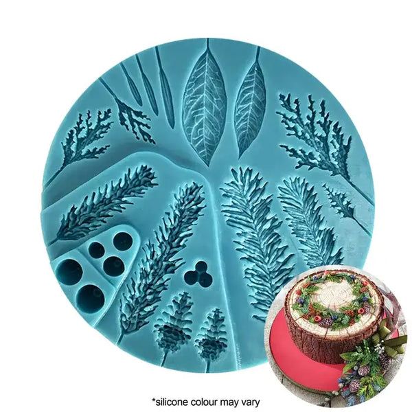 Mould Silicone Assorted Wreath, Leaves & Berries Silicone Mould