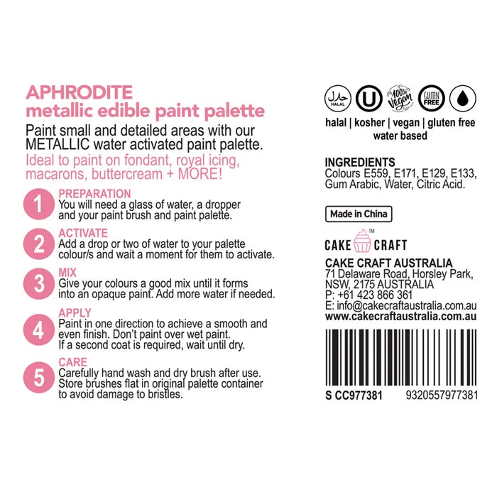 Paint Palette Metallic Edible Paint Palette Pink Aphrodite