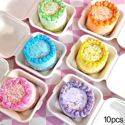BIODEGRADABLE BENTO CAKE BOX | 6 X 6 X 3 INCH | 10 PIECES CAKE