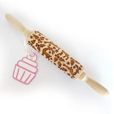 DEERS & HOLLIES WOODEN ROLLING PIN