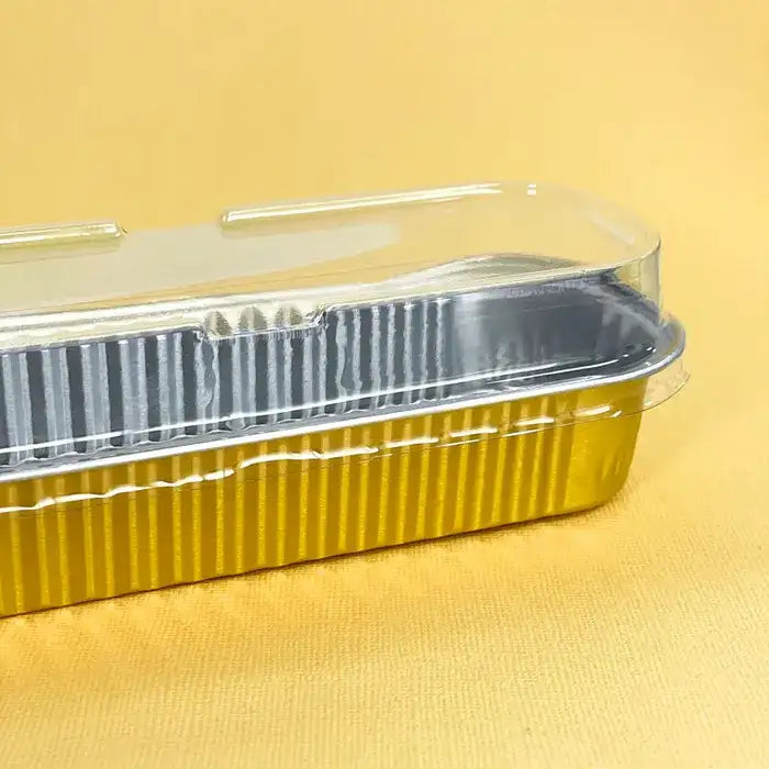 Cake Craft Foil Baking Cup With Lid Rectangle Gold 10 Pack – view 2