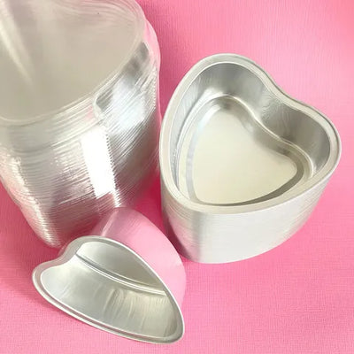 FOIL BAKING CUP WITH LID | HEART | LIGHT PINK | 50 PACKS