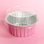 FOIL BAKING CUP WITH LID | ROUND | LIGHT PINK | 50 PACK (CAKE CRAFT)
