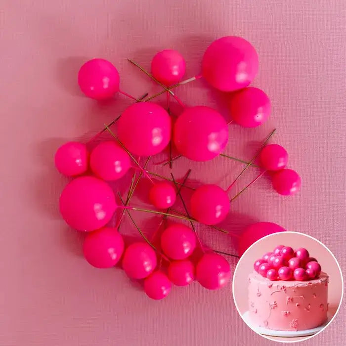 Electric Pink Deco Foam Ball Topper 20 Pc Set