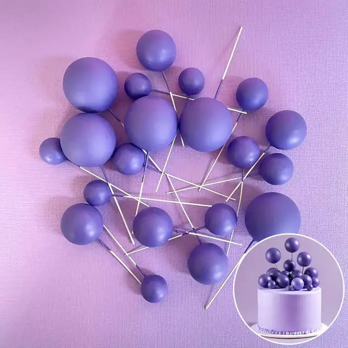 Dark Purple Deco Foam Ball Topper 20 Pc Set