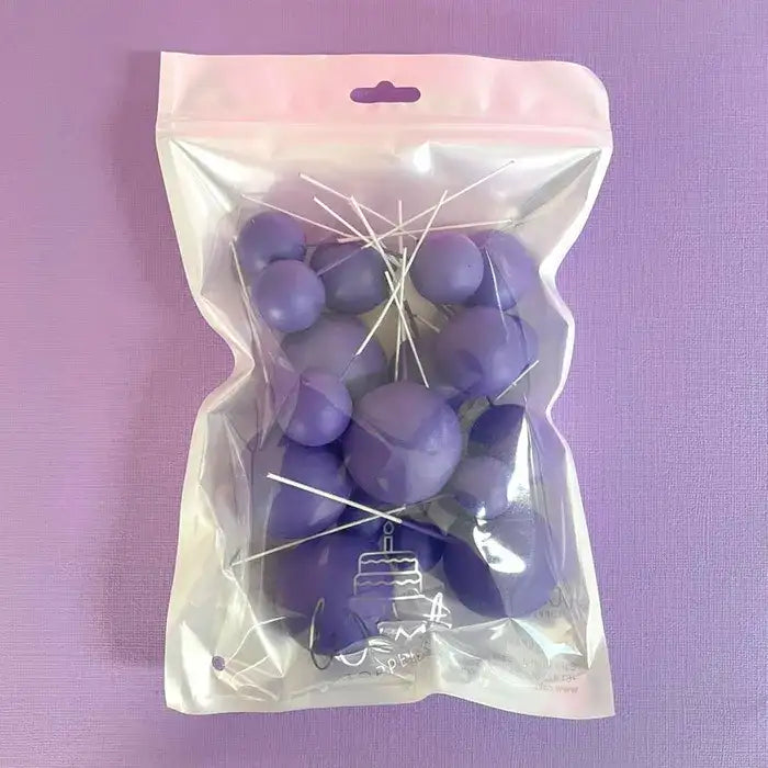 Dark Purple Deco Foam Ball Topper 20 Pc Set – view 2