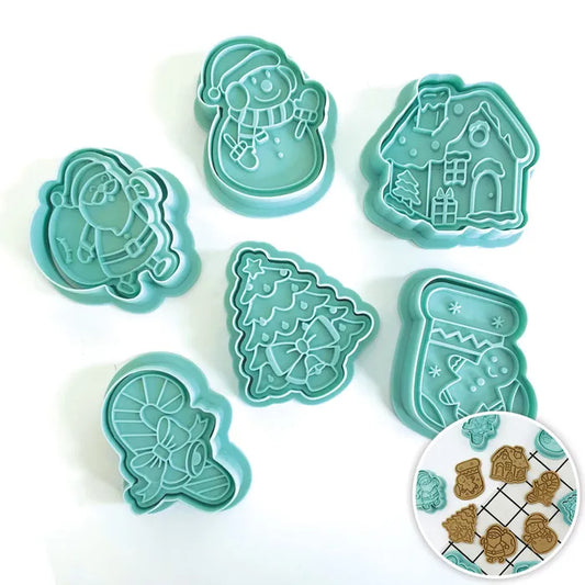 CHRISTMAS ICONS COOKIE CUTTERS 6 PIECE SET