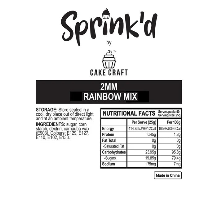 RAINBOW SPRINKLES 2MM 500G