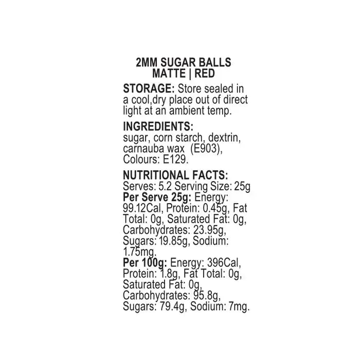 Sprink'D Sugar Balls Red 2Mm 60G – view 2