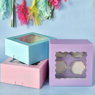 PINK 4 HOLE CUPCAKE BOX CC