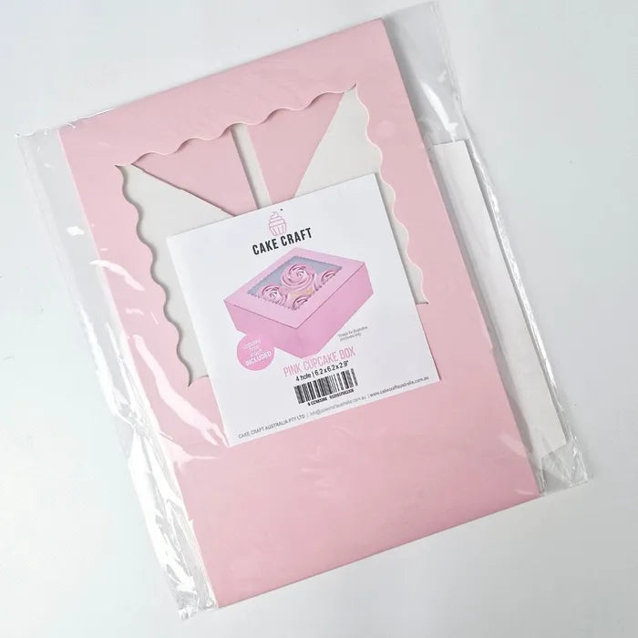 PINK 4 HOLE CUPCAKE BOX CC