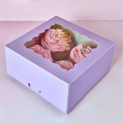 LILAC | 4 HOLE CUPCAKE BOX | RETAIL PACK