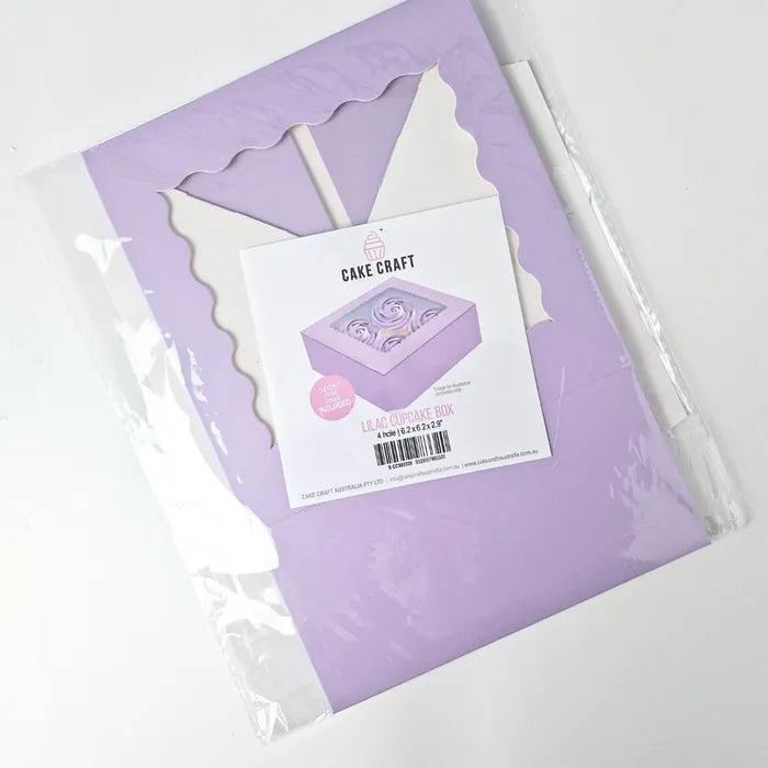 LILAC | 4 HOLE CUPCAKE BOX | RETAIL PACK