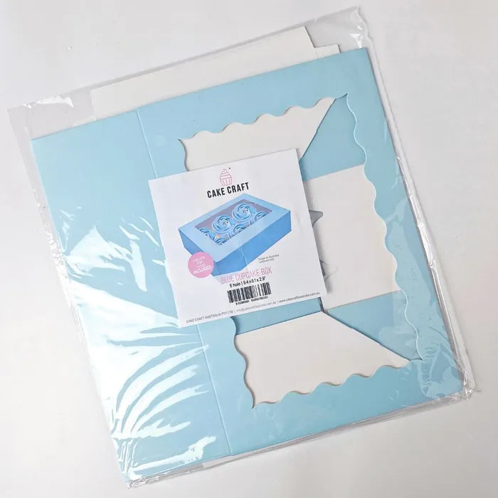 BLUE 6 HOLE CUPCAKE BOX CC