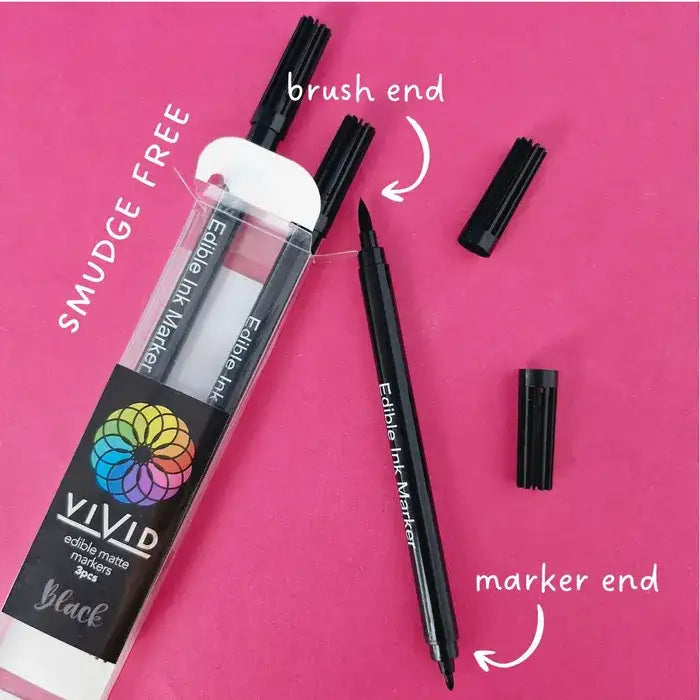 Vivid Edible Matte Markers Black 3Pk – view 2