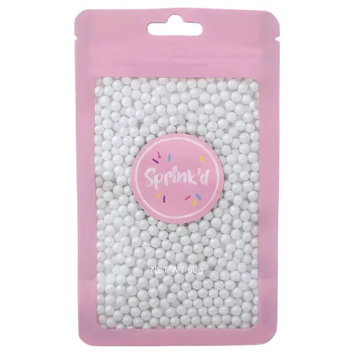 SPRINK'D | 4MM SUGAR BALLS PEARL | WHITE | 60G