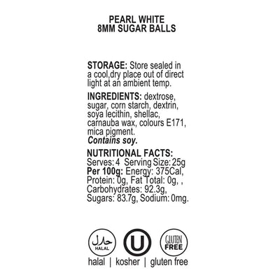 8MM SUGAR BALLS PEARL | WHITE | 60G SPRINK'D