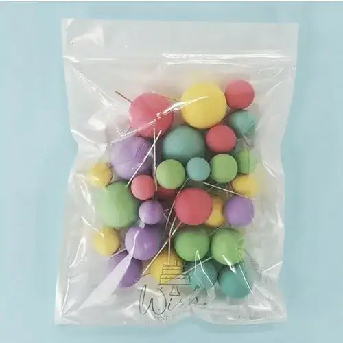 Pastel Rainbow Deco Foam Ball Topper 32 Pc Set – view 3