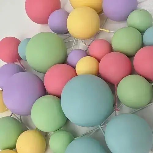 Pastel Rainbow Deco Foam Ball Topper 32 Pc Set – view 4