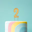 Cake Topper Bold Gold Number 2