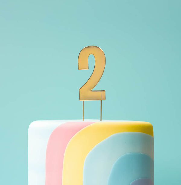 Cake Topper Bold Gold Number 2 – Ipswich Cake Room
