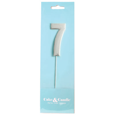 Cake Topper Bold Silver Number 7