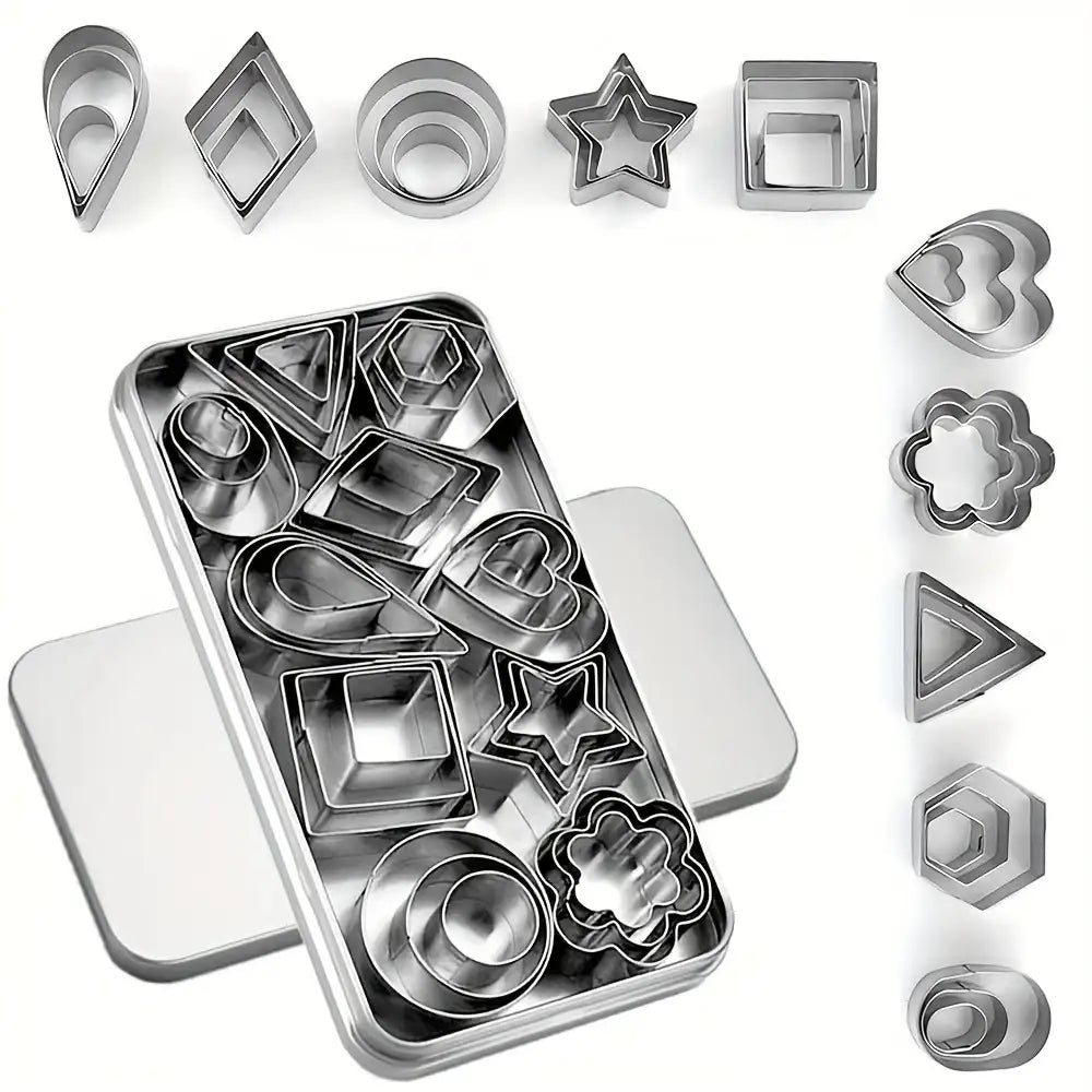Mini Cookie Cutters Set Stainless Steel 30pc