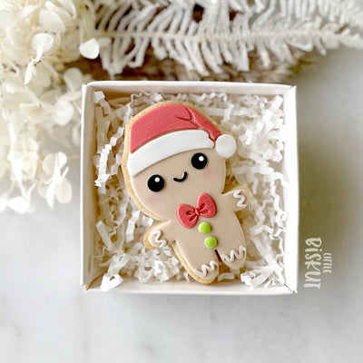 Gingerbread Man with Santa Hat Cutter & Debosser Set (Little Biskut) - SMALL 50mm x 75mm