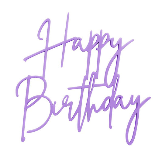 Sweet Cartel - Cupcake Charm/Topper - Happy Birthday Purple