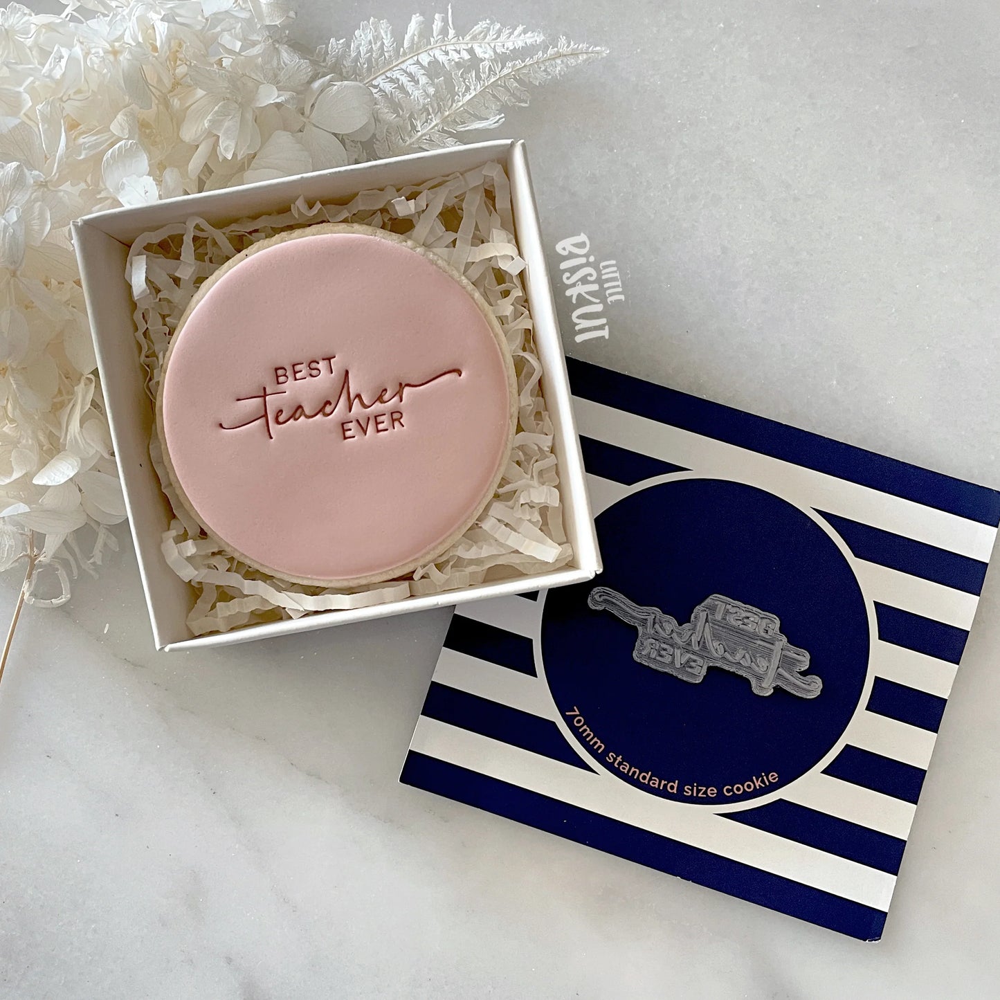 Best Teacher Ever Tiny Text Stamp (Little Biskut)