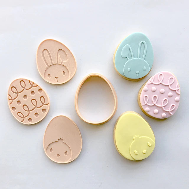 Easter Egg Minis Cutter & Debosser Set with cutter Little Biskut