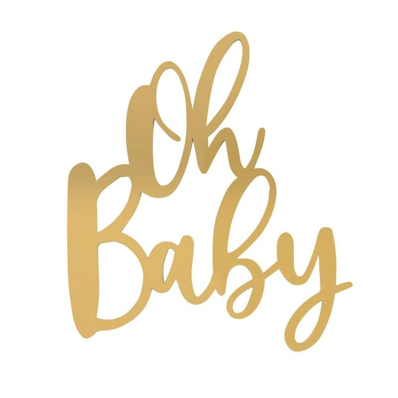 Sweet Cartel - Cupcake Charm/Topper - Oh Baby Gold