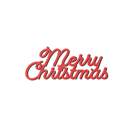 Sweet Cartel - Cupcake Charm/Topper - Merry Christmas - RED  (6 PACK)