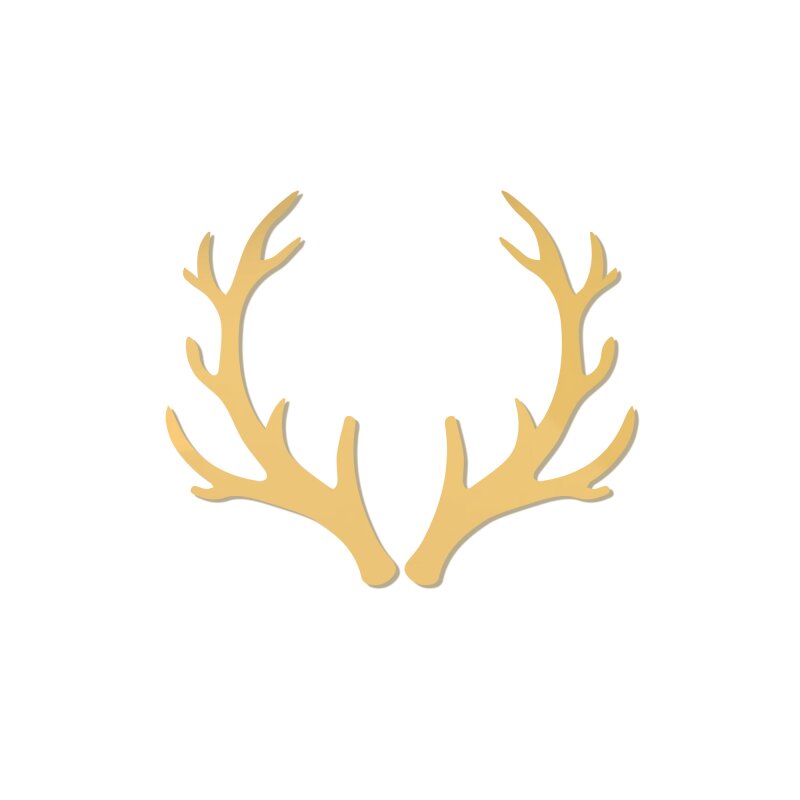Sweet Cartel - Cupcake Charm/Topper - Reindeer Antlers - Mirror Gold
